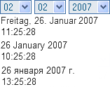 Zeitangabe: Deutsch, Englisch, Russisch