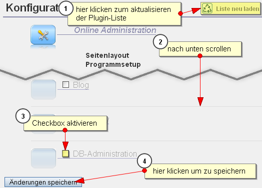 Liste der verf�gbaren Plugins