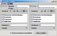 Screenshot Suchindex erstellen